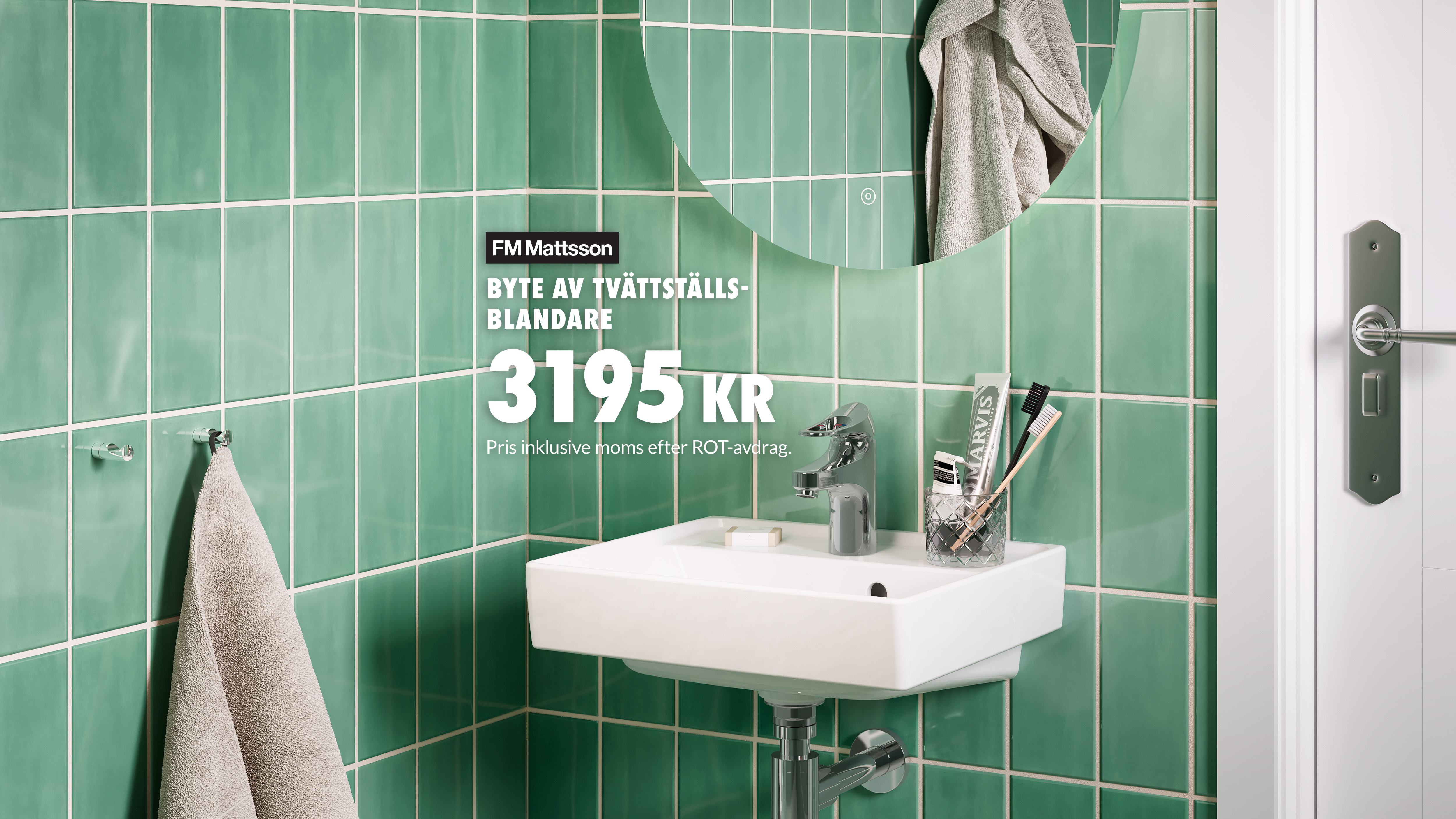 Byte och installation av tvättställsblandare till fast pris i Kristianstad