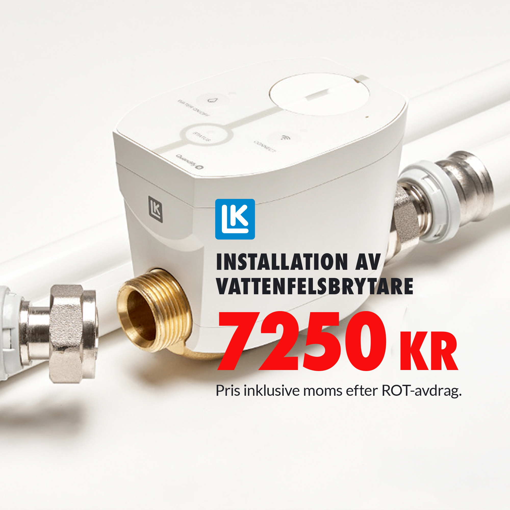 Installation av vattenfelsbrytare från LK i Kristianstad